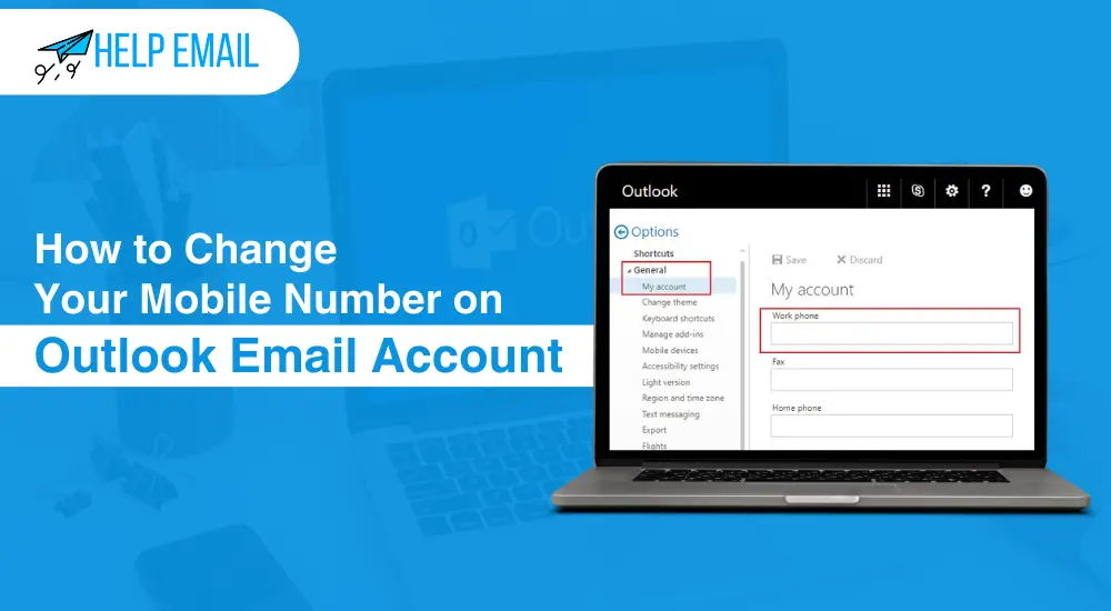 change Outlook phone number