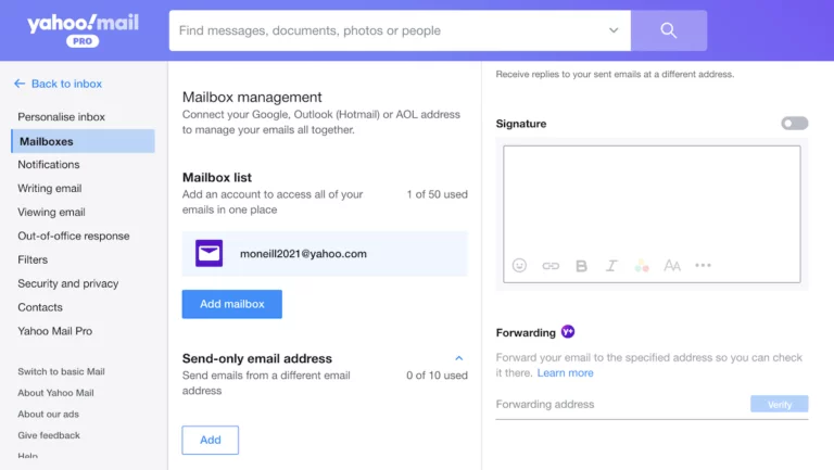 Moving to Mailboxes in Yahoo! Mail. 