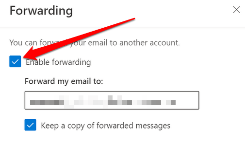 Choose the checkbox of Enable Forwarding