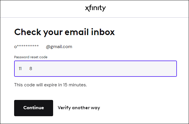 reset xfinity account password