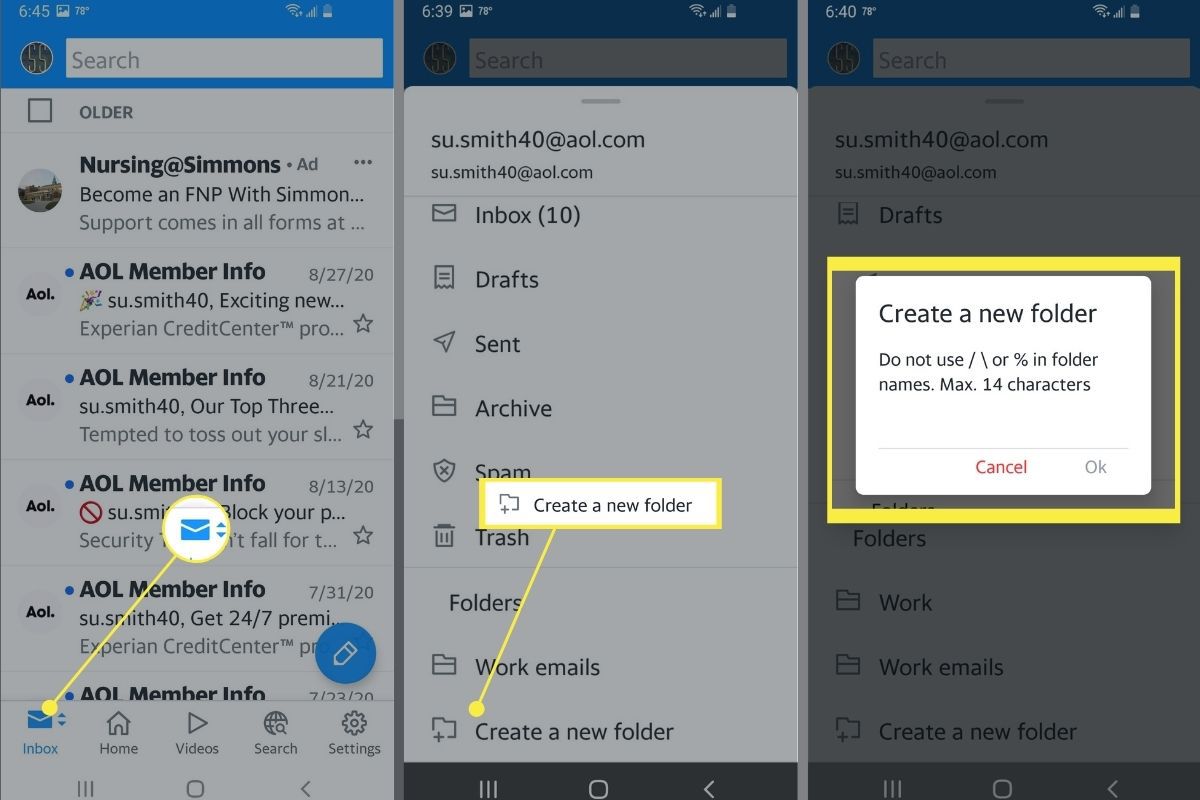 Creating and Managing Folders in AOL Mail 